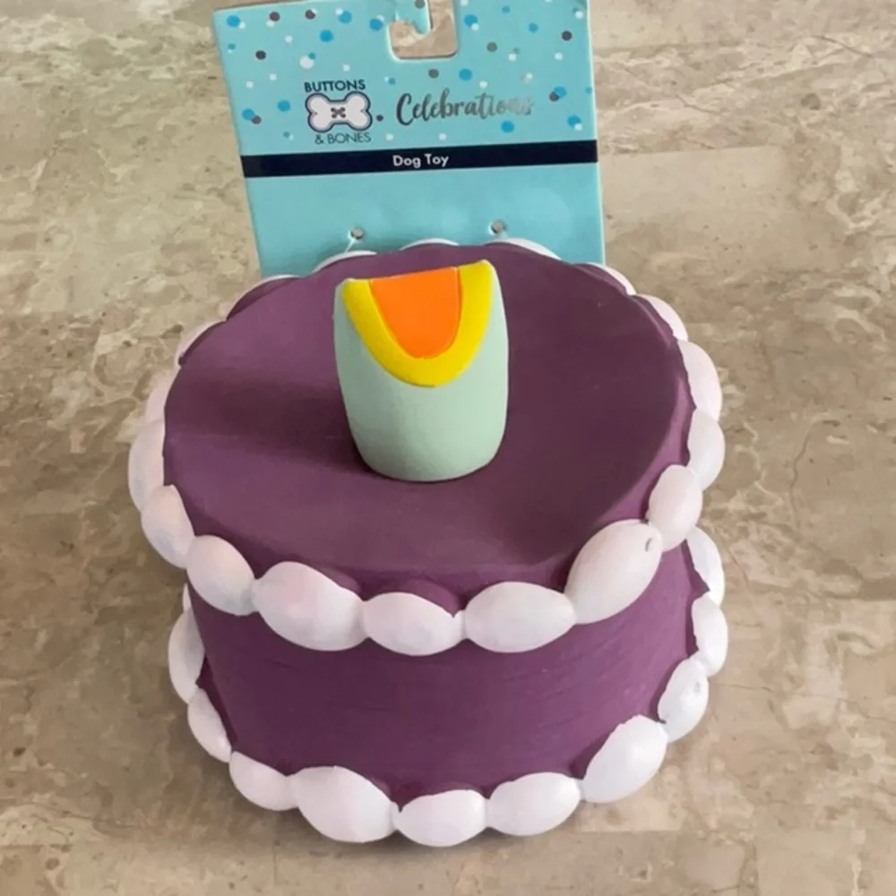Large Birthday Cake Squeaky Toy For Dog